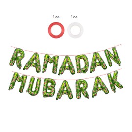 Green Watermelon Ramadan Mubarak Foil Letter Balloons - by My Salah Mat