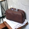 bark&bison Leather Travel Toiletry Bag - Handcrafted from Finest Full
