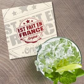 Unbranded Est Fait En France Original Travel 4'' X 4'' Square Wooden Coaster