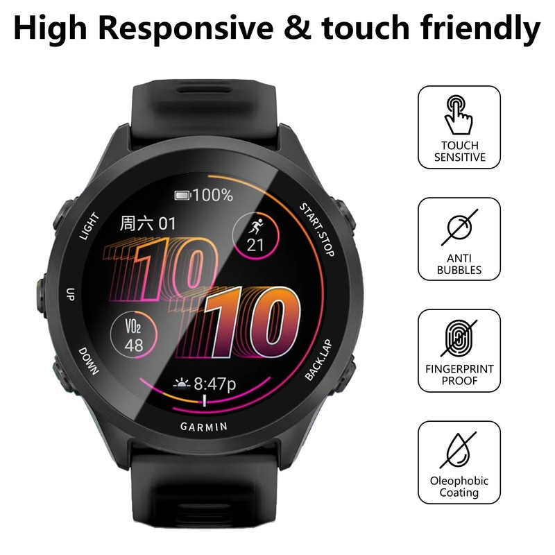 FTRONGRT Screen Protector Compatible with Garmin Forerunner 570 47mm, Anti-Scratch,