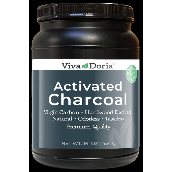 Vivadoria Virgin Activated Charcoal Powder - Food Grade, 1 lb  (16 oz)