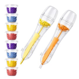 10PCS Perler Bead Pen Set, 2Pcs 2.6mm Fuse Bead Pen Craft Tool with 8 Storage Tubes, Ergonomic Design for Perler Beads and Pixie Beads Art Projects, Easy-Grip Handle for hobbyists