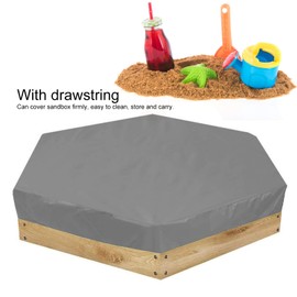 Sandpit Cover Hexagon Sandbox Cover Waterproof Sand Pit Cover Children Sand Pit Cover Protector Garden Bathing Pool Sun Shade, 140x110x20cm