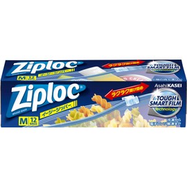 Ziploc Easy Zipper, Medium, Transparent, Pack of 12