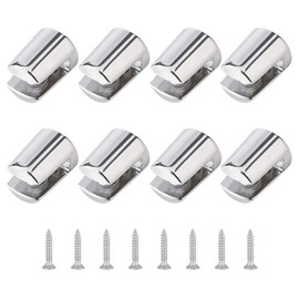 UFURMATE Glass Shelf Brackets, 8 Pack Wall Mounted Adjustable Glass Shelf Clamps, Polished Chrome, Zinc Alloy, Glass Clamps, Brackets for 4-6mm Glass