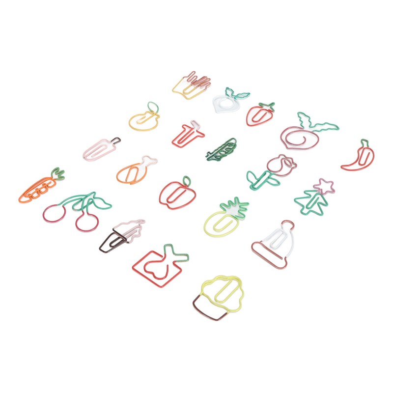 100PCS Set Marking Document Organizing Clip Multiple Cute Shapes Metal