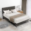 COSTWAY Full Size Modern Upholstered Platform Bed Frame Bedroom With