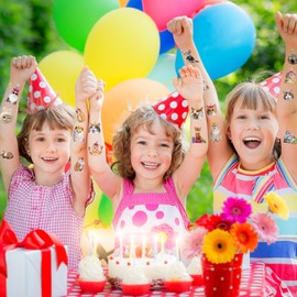 Konsait Cat Party Favors Cats Kids Tattoos Temporary for Girls Boys, 62 PCS Animal Temp Tattoos Cat Party Supplies Fake Tattoo Cute Animal Birthday Cats Party Decor