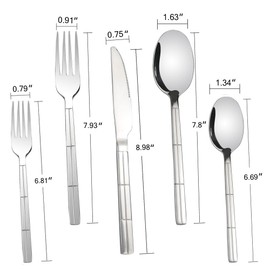 Lesbin 80-Piece Stainless Steel Knife Fork Spoon / Flatware, Service for 16
