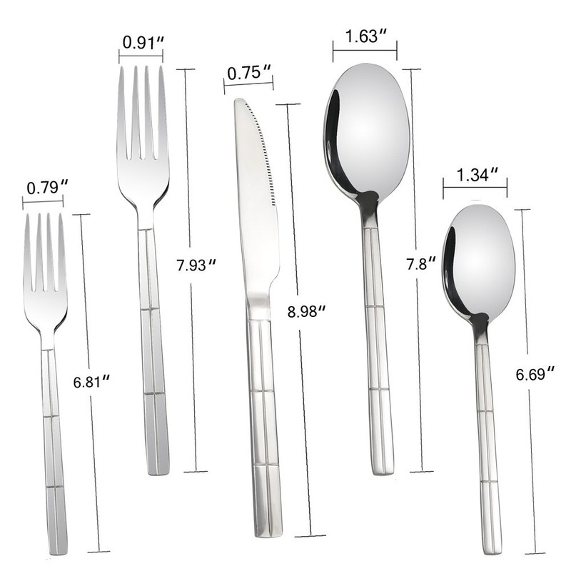 Lesbin 80-Piece Stainless Steel Knife Fork Spoon / Flatware, Service