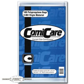 ComiCare Current 2-Mil Polypropylene Comic Bags - 6-7/8" x 10-1/2" - Pack of 100