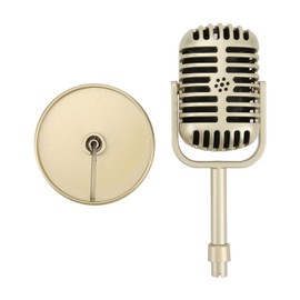 Karaoke Prop Microphone, Portable Plastic Light Prop Microphone for Photography Props for Gifts Decoration (Gold)