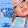 TPTGIAR 9 Colours Eyeshadow Palette, Blue Eyeshadow Palette, Long-Lasting &