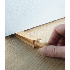 Wooden Door Wedge Stopper Victorian Pattern - 140mm 5.5 Inch - Door Wedge Stopper Blocker Hold Open Hold Shut Extra Security Natural Pack of 2