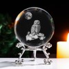 Ahantper 3.15"/80mm Crystal Ball with Stand, Modern Home Decor Gift