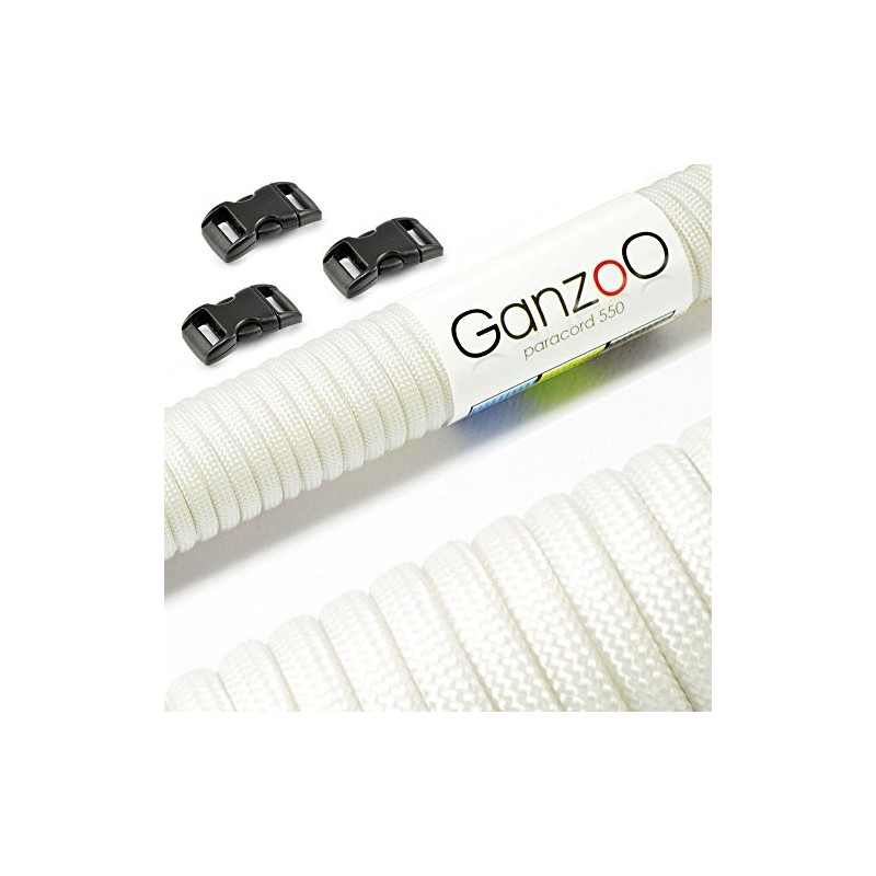 Paracord 550 Rope + 3 x Click Fastener for Bracelet,