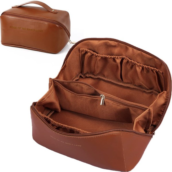 Cosmetic Bag, Large Makeup Bag Travel Makeup Bag Portable PU