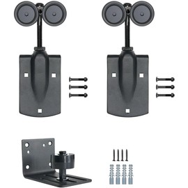Heavy-Duty Black Exterior Sliding Barn Door Roller Kit, Outdoor Rolling Rollers, 450 lbs Capacity, Powder Coated Black, 2 Packs