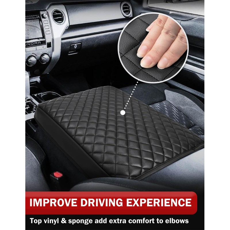 KBH Center Console Cover for Toyota Tundra 2014-2021, Vinyl Leather