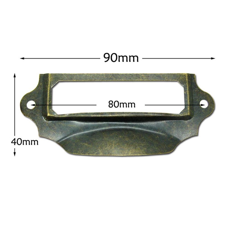 TopHomer 8Pcs Card Label Pull Handles Vintage Style Iron Pull