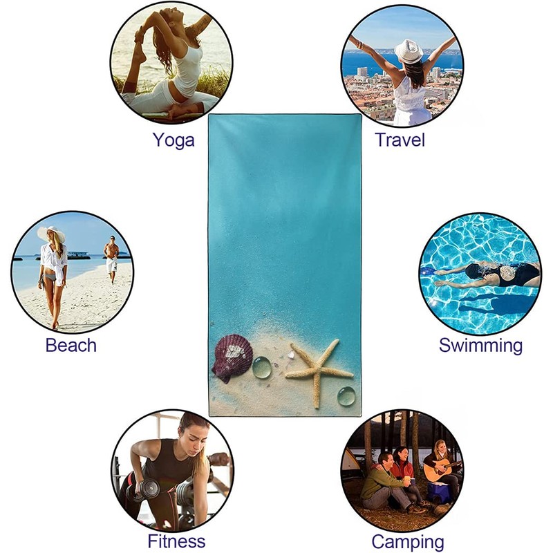 Violetpos Quick Drying and Lightweight Beach Towels, Beach Towel, Large,