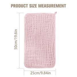 10 Pack Muslin Burp Cloths 100% Cotton Large 20''×10'' Thickened Baby Burp Cloths Super Soft and Highly Absorbent, Newborn Washcloth (Pink)