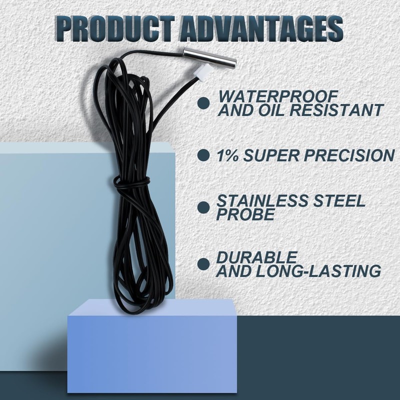Innfeeltech Pack of 5 Waterproof Digital Thermal Temperature Sensor Probe