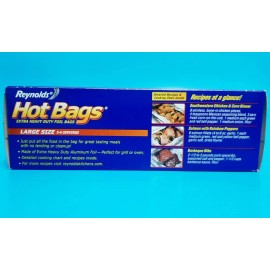 Reynolds Hot Bags Aluminum Foil Bags Large Size Extra Heavy Duty 5/6 Servings.
