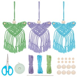 ORIGACH Set of 3 Macrame Angel Kits for Beginners, Angel Woven Hanging Ornament, Boho Macrame Wall Hanging Decoration, Handmade Woven Decor for Home, Living Room, Birthday, Wedding, Party