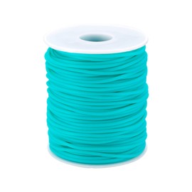 FASHEWELRY 54.68 Yards Hollow Pipe Rubber Cords 2mm Rubber Hollow Tube Cords Tubing Knitting Barber Cord with 1mm Hole for Knitting Projects (Medium Turquoise)