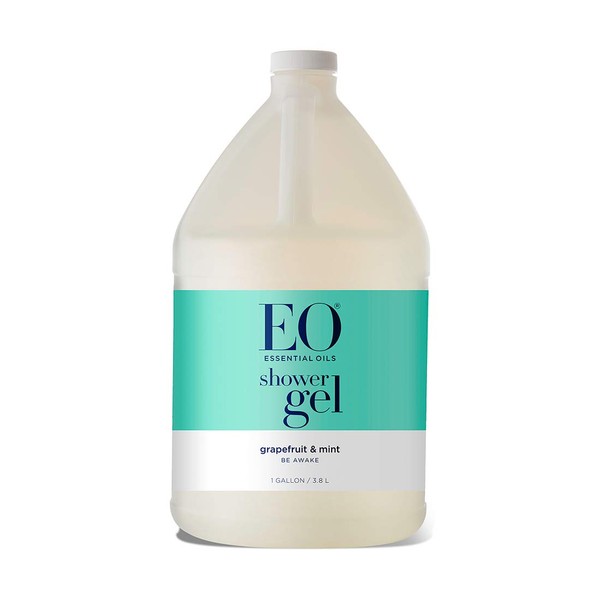 EO Shower Gel Body Wash Refill, 1 Gallon, Grapefruit and Mint, Organic Plant-Based Skin Conditioning Cleanser with Pure Essentials Oils