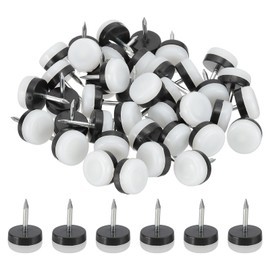 PATIKIL 0.7" Dia Chair Slides, 40 Pcs Nail on Furniture Glides Chair Leg Floor Protectors for Wooden Furniture, Table Feet, Carpet and Hardwood, White