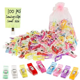 Sewing Clips Quilting Clips Assorted Colors Quilt Clips Multipurpose Fabric Clips for Sewing Supplies, Quilting Accessories Crafting Tools, Photo Clips, Clothespins Clip (100 small clips- multicolors)