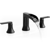 HOIGY Solid Brass Waterfall Bathtub Faucets Set, 3 Hole Matte