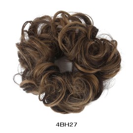 Donut Hair Circle Wig Bride Hair Bun Extensions Messy Wavy hair Synthetic Hair Pieces for Women 4 Colors (35 Gram) (4BH27)