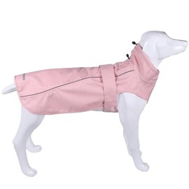 Adjustable Waterproof Dog Raincoat for Dogs,Lightweight Pet Rain Jacket Puppy Clothes with Reflective Strip for Small Medium Large Dogs (Large, Pink)