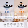 LUOLAX 42in Fandelier Ceiling Fan with Lights and Bluetooth Speaker,Modern