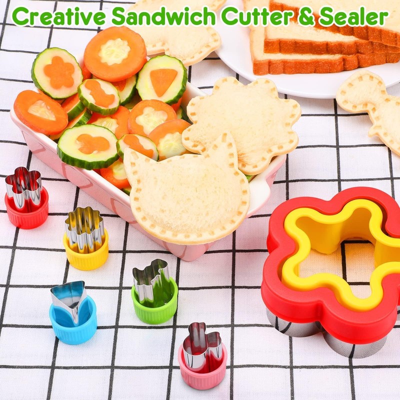 12 Pack Sandwich Cutter and Sealer Set Crustable Bread Decruster