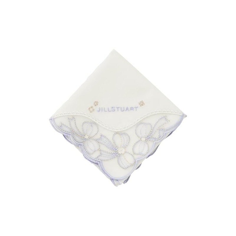 Jill Stuart 09101208 Handkerchief Women's Embroidered Handkerchief, Women's Ribbon Pattern,