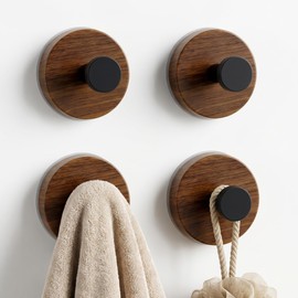 Suction Cup Hooks for Shower, No Drill Adhesive Rustic Bathroom Towel Hooks