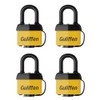 Guliffen Weatherproof Laminated Padlock with Key,4 Pack Outdoor Pad Locks