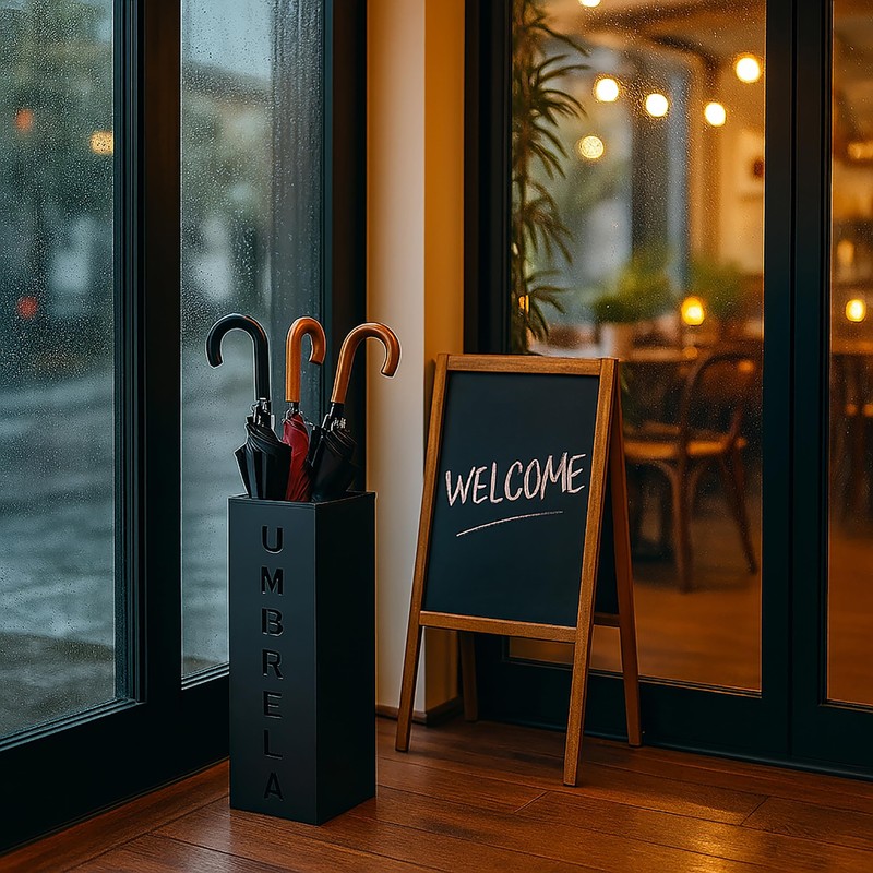 Hiceeden Square Metal Umbrella Holder, Free Standing Umbrella Rack Stand