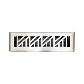 Empire Register Co, Vent Cover - 2x10 inch, Abstract Design, Brushed Nickel Finish, Heavy Duty Floor Vent Covers, Metal Damper Attached Vent Covers for Home Floor only