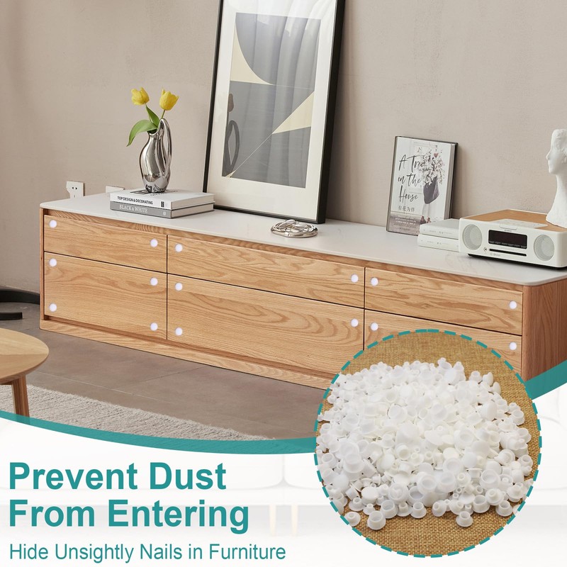 LHOEST 500 Pcs Toilet Screw Cover Caps, Round Screw Caps