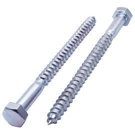 SKIR'CO (6 pcs) DIN 571 Zinc Plated Steel Hexagon Head Wood Screws M12 x 160 mm, Coach Screws, Hex Screw, Lag Bolts