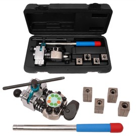 SEEKSELF Professional Brake Line Flaring Tool Kit for 45 Degree Single, Double and Bubble Flares, 3/16", 1/4", 5/16", 3/8" and 4.75mm Steel Copper Metal Tubing, Black