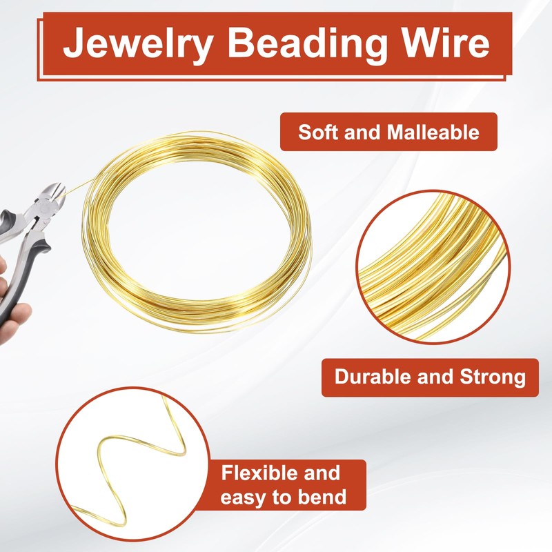 sourcing map 1mm/18 Gauge Copper Wires for Jewelry Making, 1