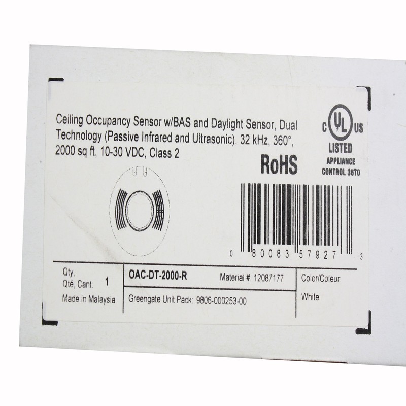 Cooper Controls OAC-DT-2000-R MicroSet Ceiling Sensor with BAS and Daylight