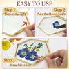 Simaixing 3Pcs Pressed Flower Frame with Chain, Small Gold Floating