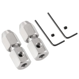 MORFUM 2PCS CNC Stainless Steel 3.17/4/5/6mm RC Flex Collet Coupler Flexible Coupling Motor Shaft Locker for DIY RC Boat Submarine Motor Shaft Flex Cable (4mm to 4mm)